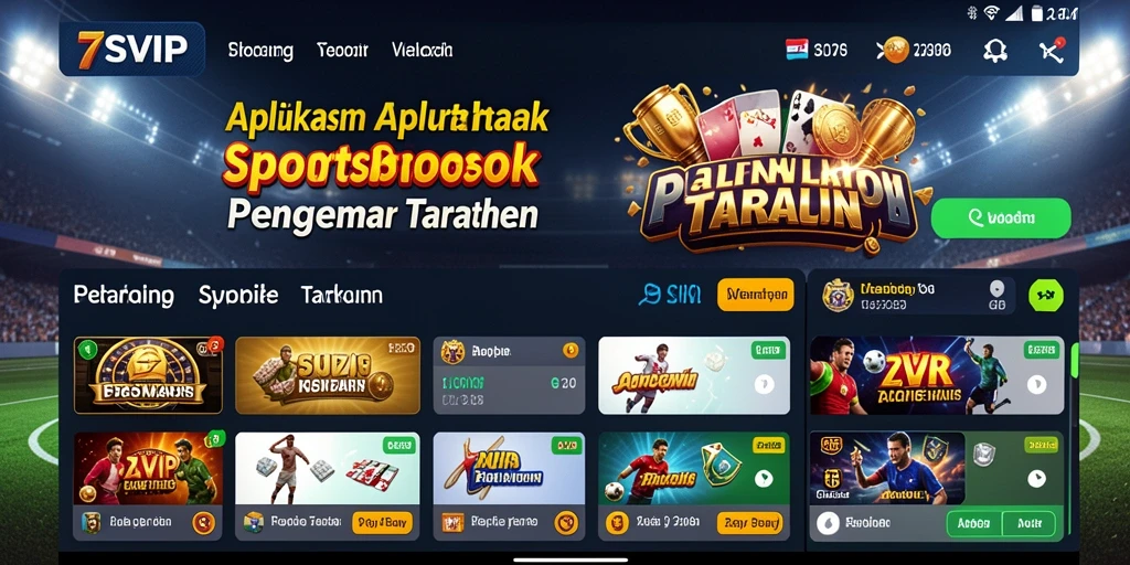 Tampilan dinamis dari gameplay taruhan olahraga di 7SVIP.