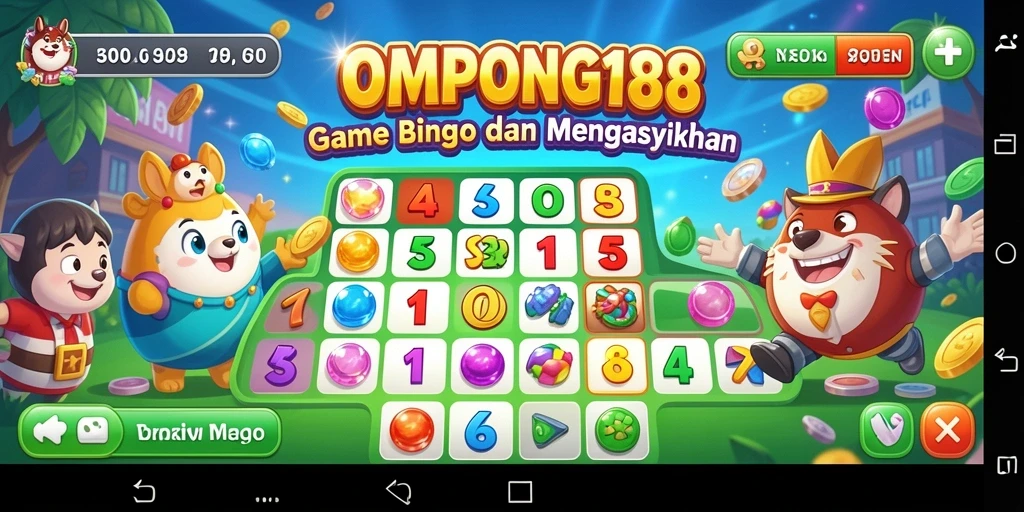 Tampilan gameplay menarik di OMPONG188 saat bermain Bingo.