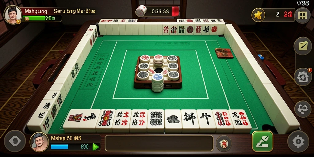Tampilan gameplay V98 dengan papan Mahjong yang menarik.