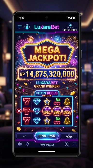 Momen seru saat menggunakan aplikasi luxarabet di perangkat mobile.